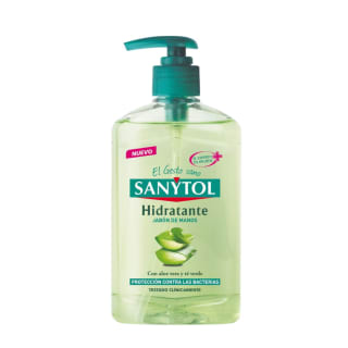 Bote de jabón Sanytol hidratante de manos con aloe vera y té verde por 1,51€