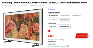 Samsung The Frame QLED LS03D (2024) 43" (buitenlands model, XXH) Wit voor €549 bij Bol