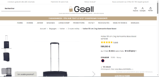 Valise 55 cm 2 kg Samsonite Base Boost à 159€