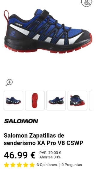 Salomon Zapatillas de montaña para niños por 46,99€.