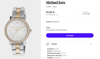 Reloj de mujer Michael Kors COREY por 81€