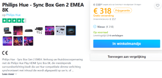 Philips Hue Play HDMI sync box 8k - zwart voor €318 bij Coolshop