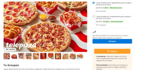 Telepizza con Groupon. Elige la pizza mediana o familiar con hasta 68% de descuento