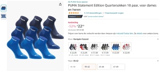 18-pack PUMA Statement Edition Quartersokken voor €22,99 bij Amazon.de