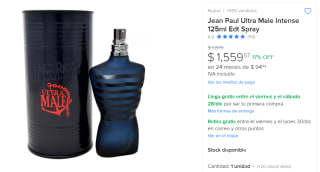 Perfume Jean Paul Ultra Male Intense por $1,560 | Mercado Libre
