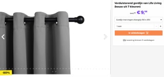 Lifa Living verduisterend gordijn voor €9,99 via Actievandedag