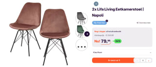 LIFA LIVING Kuipstoel Napoli - Set van 2 voor €79,95 bij ibood