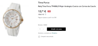 Reloj Time Force TF4186L11 para Mujer Analogico de Cuarzo con Correa de Caucho por 13.95€