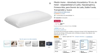 Pikolin Home - Almohada Viscoelástica 70 cm por 22,40€ mas medidas en oferta