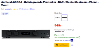 Audiolab 6000A versterker voor €549 bij Bol