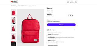 Mochila en color rojo marca Guess por 28€