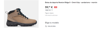 Botas impermeables de senderismo Columbia Newton Ridge™ Omni-Heat™ II para hombre por 59.99€