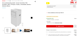 Aire acondicionado portátil Cecotec ForceClima 7100 Soundless, 780 W por 139€ (newsletter por 129€)