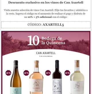 15% descuento en vinos Can Axartell