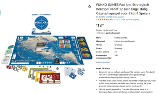 FUNKO GAMES Pan Am voor €18,99 bij Amazon