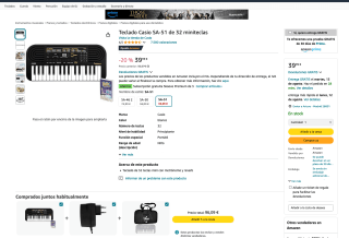 Teclado Casio SA-51 de 32 teclas por solo 39,99€