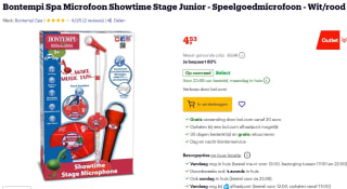 Bontempi microfoon Showtime Stage junior wit/rood voor €4,53 bij Bol.com