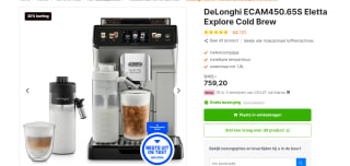 Delonghi ECAM450.65.S - Eletta Explore volautomatische espressomachine voor €759,20 bij Expert