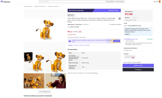 LEGO 43247 Disney: El Rey León Simba Joven por 97,74€ (Nuevos usuarios 58,64€)