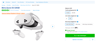 Meta Quest 3S 128 GB – Mixed Reality voor €289 via Coolblue