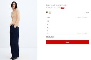 Jersey canalé botones hombro para Mujer por 5.99€