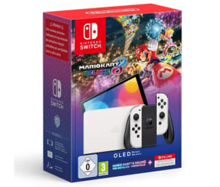 NINTENDO SWITCH OLED BLANCA + SUPER MARIO KART 8 DELUXE + SUSCRIPCIÓN 12 Meses NINTENDO SWITCH ONLINE Versión Española por 328,95€