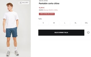 Pantalón corto chino para Hombre Jack & Jonesd por 9.59€