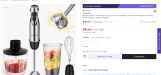 Batidora de Mano Aigostar , 6 Velocidades y Función Turbo con accesorios por 24,45€