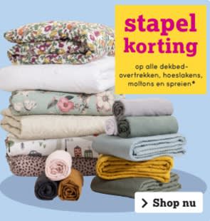 Tot 45% stapelkorting op beddengoed bij Leen Bakker