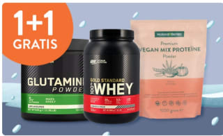 Sportvoeding van Holland & Barrett en Optimum 1+1gratis bij Holland & Barrett