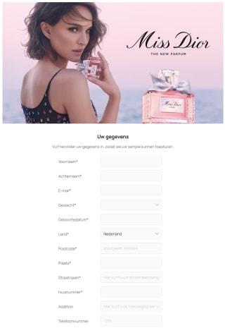 Gratis sample Miss Dior parfum