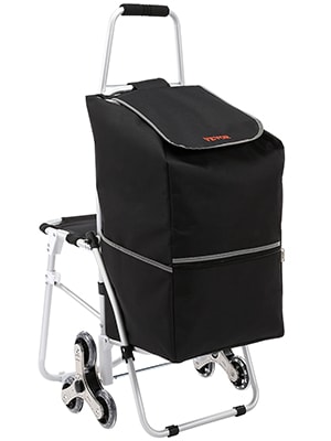 Carrito Compra con Asiento VEVOR por 37,36€ (25,36€ cuenta nueva)