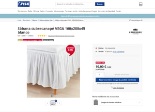 Sábana cubrecanapé VEGA 160x200x45 por solo 10€