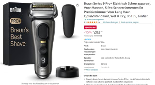 Braun Series 9 Pro+ 9515s Grafiet voor €202,70 bij Amazon