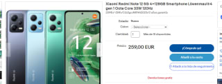 Xiaomi Redmi Note 12 5G 4+128GB por 209€