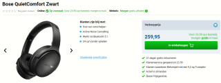 Bose QuietComfort Headphones Zwart voor €259,95 bij Belsimpel