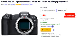 Canon EOS R8 Body voor €1149 bij Bol