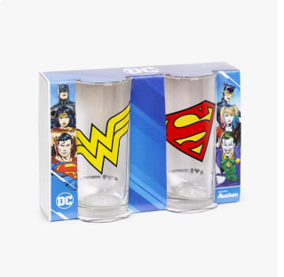 Set 2 Vasos DC WONDER WOMAN Y SUPERMAN por solo 2€ en Tiendasmgi