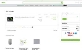 Portátil Acer Swift 3 SF314-43-R85V Ultrafino 14" Ryzen 5 5500U 16GB 512GB SSD por 556,55€