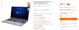Alurin Flex Advance N24 AMD Ryzen 7 5700U/16GB/500GB SSD por 389€
