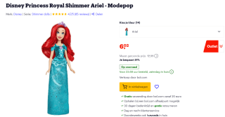 Disney Princess Ariel pop voor €6,06 bij Bol.com