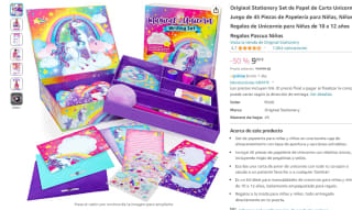 Set de Papel de Carta Unicornio Juego de 45 Piezas de Papelería por solo 9,90€
