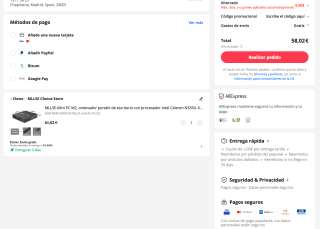 Mini PC 6GBRAM 64GBSSD N3350 por solo 58,02€