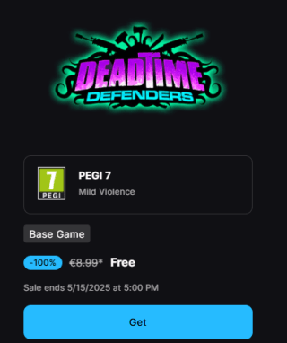 Deadtime Defenders gratis via Epic Games
