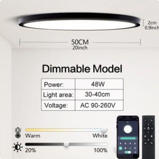 Lámpara de techo grande con control remoto Led regulable por 52,44€