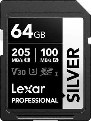 Lexar Professional Tarjeta SD 64 GB Silver, hasta 205 MB/s de Lectura por 13,49€