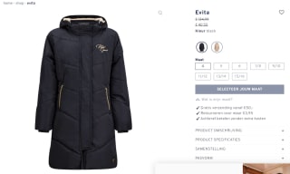 Retour Jeans Evita zwarte winterjas voor meisjes voor €40,50