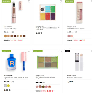 Productos Revolution todo a 1€ en Primor