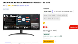 LG 29WP500 - Full HD IPS UltraWide Monitor - 29 Inch voor €149 bij Bol.