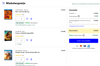 3 Bluray en DVD films voor €20 bij Bol